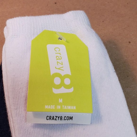 Crazy 8 Ankle Socks 9 Pack M 13-2 White/Navy/Black - Picture 4 of 6